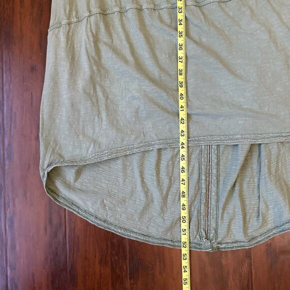 DAILY PRACTICE ANTHROPOLOGIE Lounge Maxi Dress Sage Green Hi-Low Cotton - Picture 14 of 14